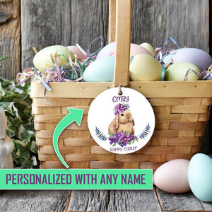 Personalized Easter Bunny Easter Basket Ceramic Name Tags