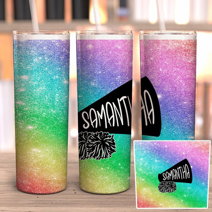 Rainbow Cheer Full Wrap Tumbler