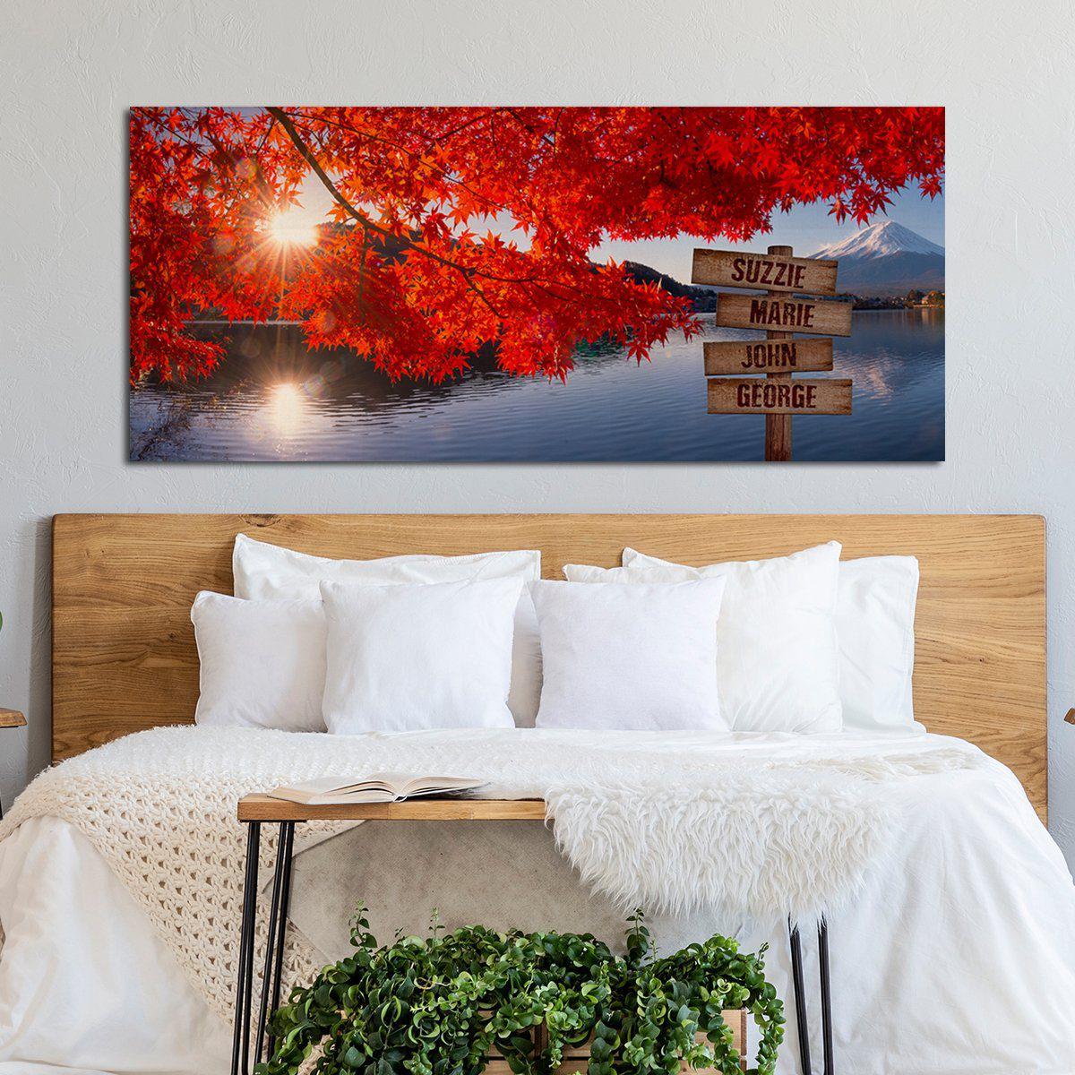 Personalized Red Maple Oversized Premium Canvas