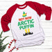 Not Now Arctic Puffin Raglan T-Shirts CustomCat White/Red X-Small 