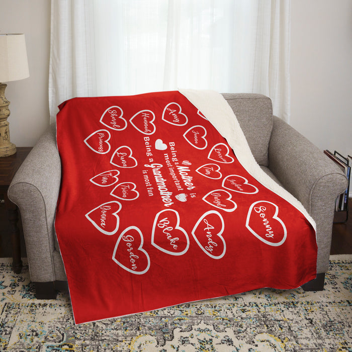 Grandmother Is Most Fun Personalized Blankets