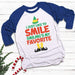 Smilings My Favorite Raglan T-Shirts CustomCat White/Royal X-Small 