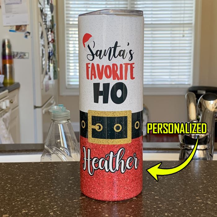 Santa's Favorite Ho Personalized Full Wrap Tumbler