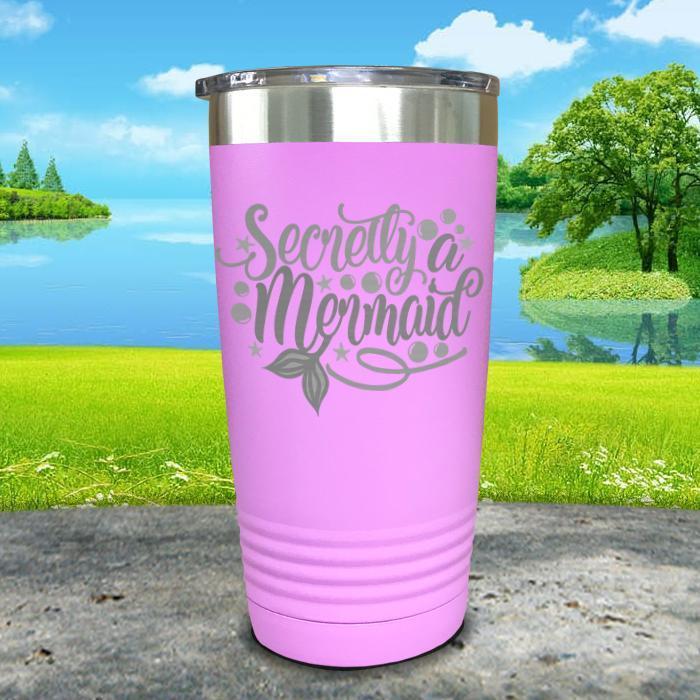 Secretly a Mermaid Engraved Tumbler Tumbler ZLAZER 20oz Tumbler Lavender 