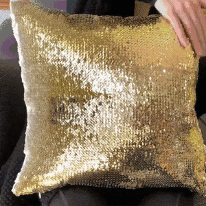 Softball Personalized Magic Sequin Pillow Pillow GLAM Gold Blue 