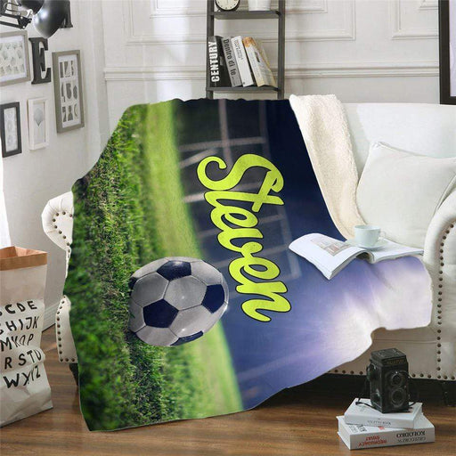 Soccer Personalized Sherpa Blanket Blankets Lemons Are Blue 