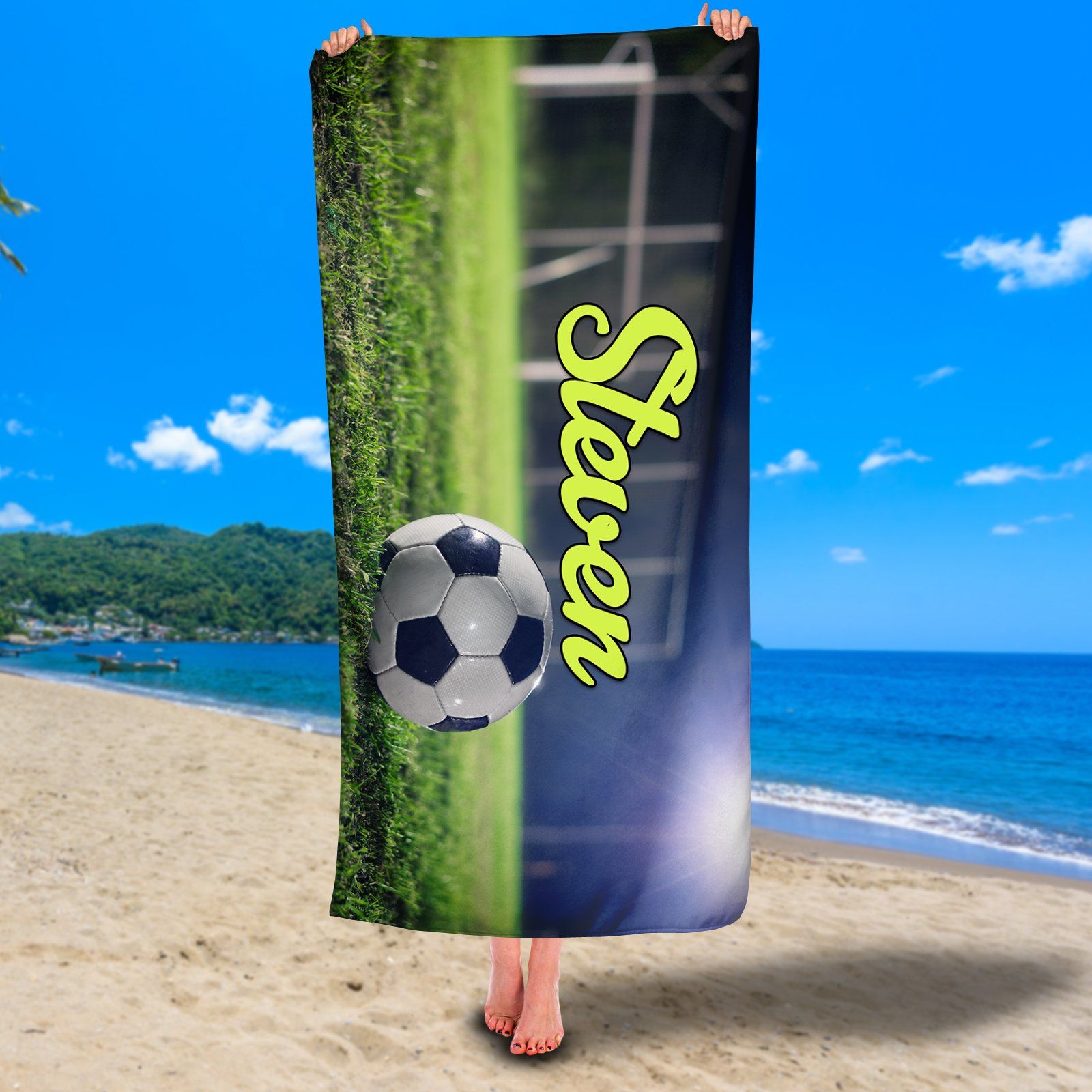 Personalized Soccer Premium Beach/Pool Towel