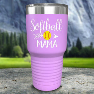 Softball Mama Color Printed Tumblers Tumbler Nocturnal Coatings 30oz Tumbler Lavender 