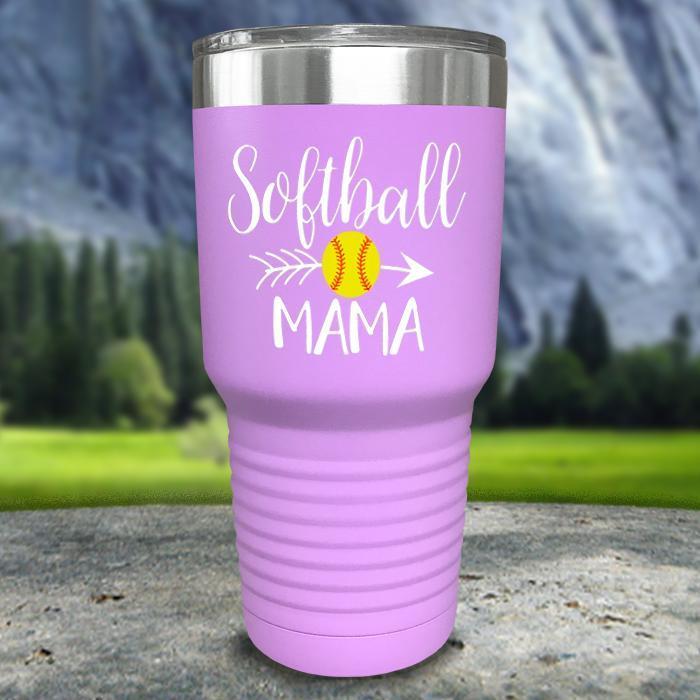 Softball Mama Color Printed Tumblers Tumbler ZLAZER 30oz Tumbler Lavender 