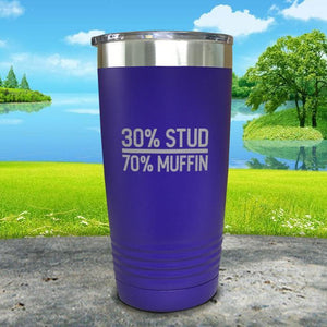 30% Stud 70% Muffin Engraved Tumbler Tumbler ZLAZER 20oz Tumbler Royal Purple 