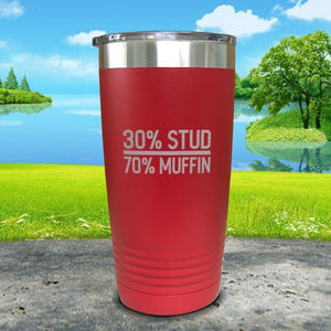 30% Stud 70% Muffin Engraved Tumbler Tumbler ZLAZER 20oz Tumbler Red 