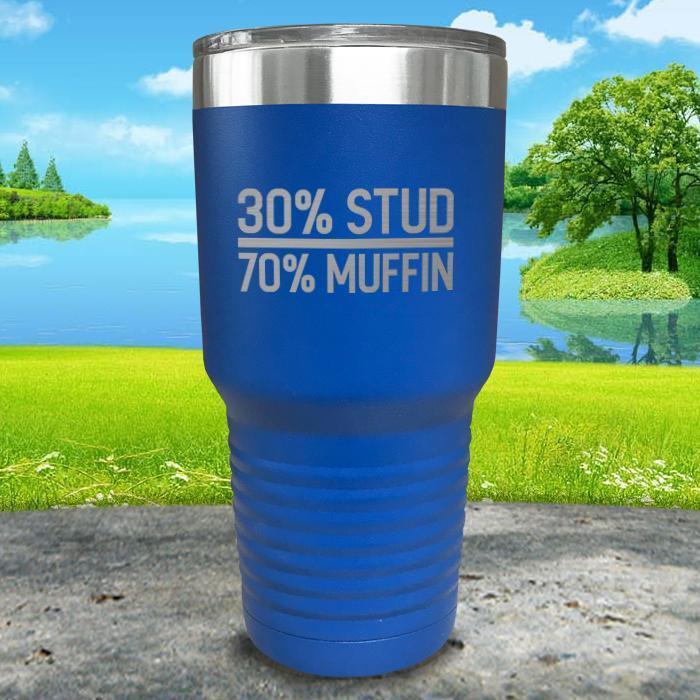 30% Stud 70% Muffin Engraved Tumbler Tumbler ZLAZER 30oz Tumbler Lemon Blue 