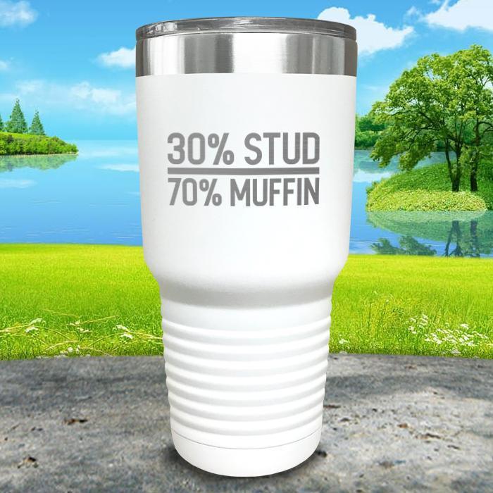 30% Stud 70% Muffin Engraved Tumbler Tumbler ZLAZER 30oz Tumbler White 