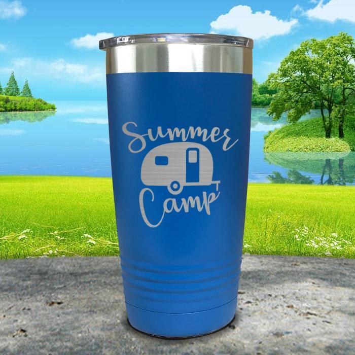 Summer Camp Engraved Tumbler Tumbler ZLAZER 20oz Tumbler Blue 