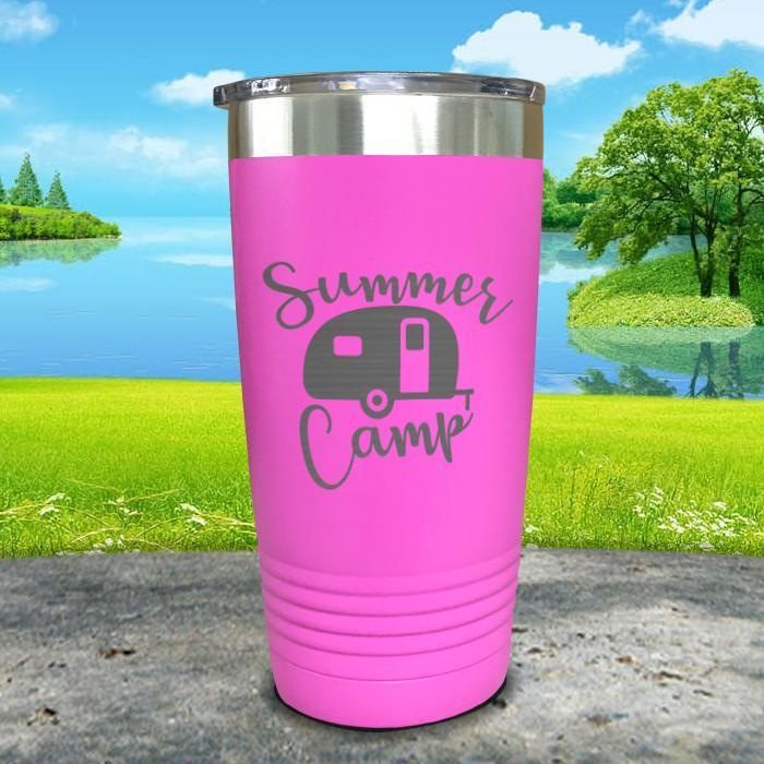 Summer Camp Engraved Tumbler Tumbler ZLAZER 20oz Tumbler Pink 