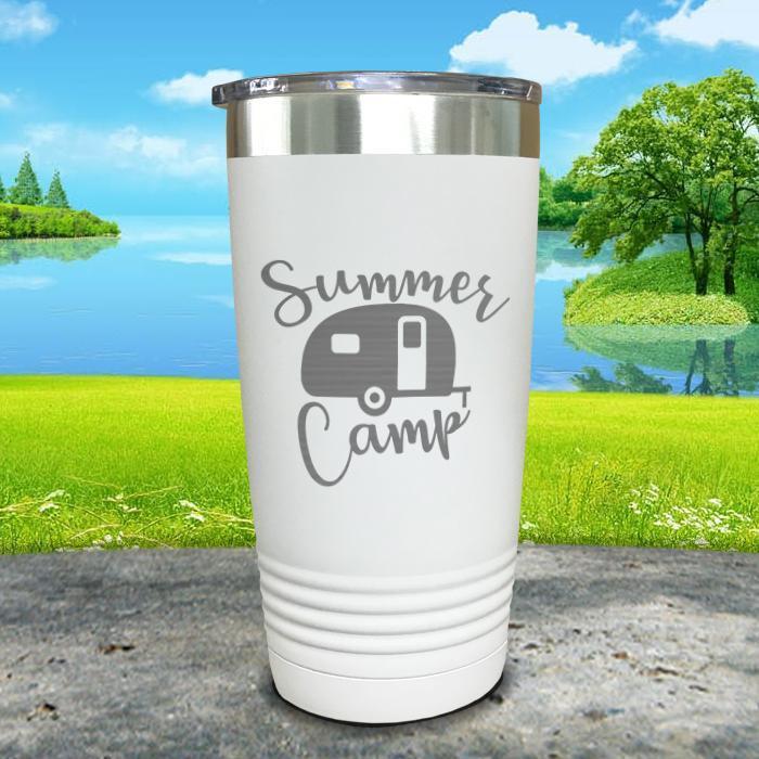 Summer Camp Engraved Tumbler Tumbler ZLAZER 20oz Tumbler White 