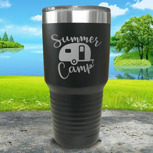 Summer Camp Engraved Tumbler Tumbler ZLAZER 30oz Tumbler Black 