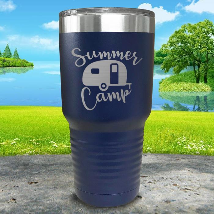 Summer Camp Engraved Tumbler Tumbler ZLAZER 30oz Tumbler Navy 