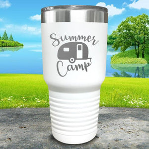 Summer Camp Engraved Tumbler Tumbler ZLAZER 30oz Tumbler White 