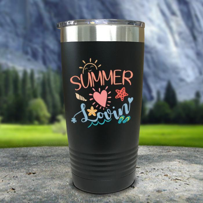 Summer Lovin' Color Printed Tumblers Tumbler ZLAZER 20oz Tumbler Black 