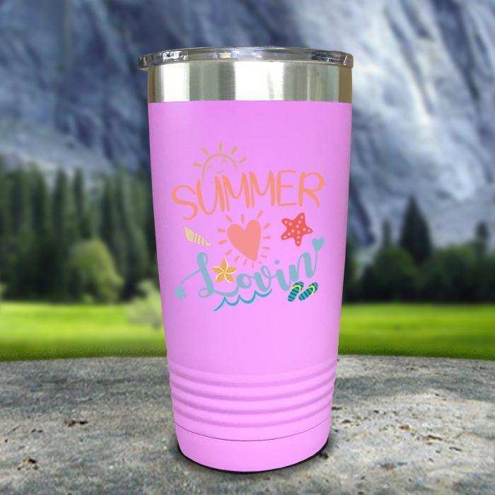 Summer Lovin' Color Printed Tumblers Tumbler ZLAZER 20oz Tumbler Lavender 