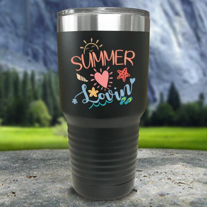 Summer Lovin' Color Printed Tumblers Tumbler ZLAZER 30oz Tumbler Black 