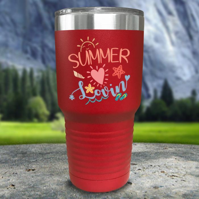 Summer Lovin' Color Printed Tumblers Tumbler ZLAZER 30oz Tumbler Red 