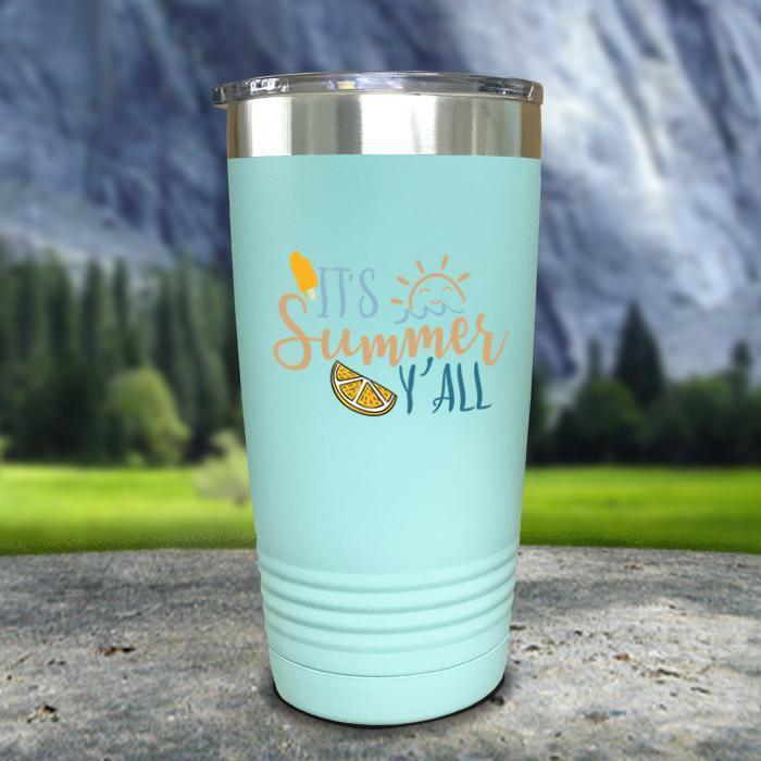 It's Summer Y'all Color Printed Tumblers Tumbler ZLAZER 20oz Tumbler Mint 