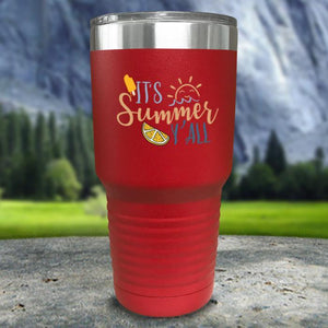 It's Summer Y'all Color Printed Tumblers Tumbler Nocturnal Coatings 30oz Tumbler Red 