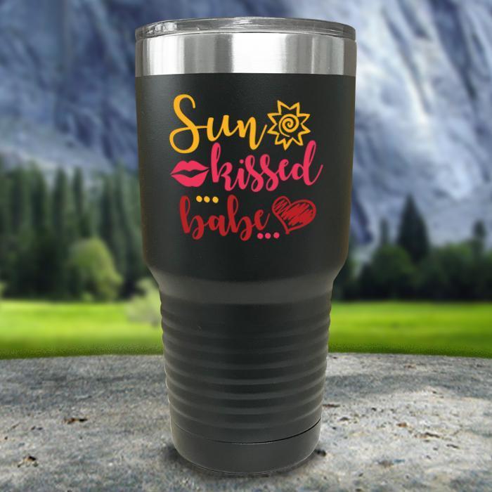 Sun Kissed Babe Color Printed Tumblers Tumbler ZLAZER 30oz Tumbler Black 