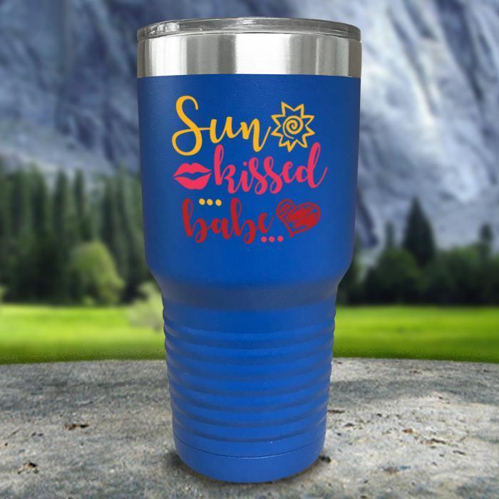 Sun Kissed Babe Color Printed Tumblers Tumbler ZLAZER 30oz Tumbler Blue 