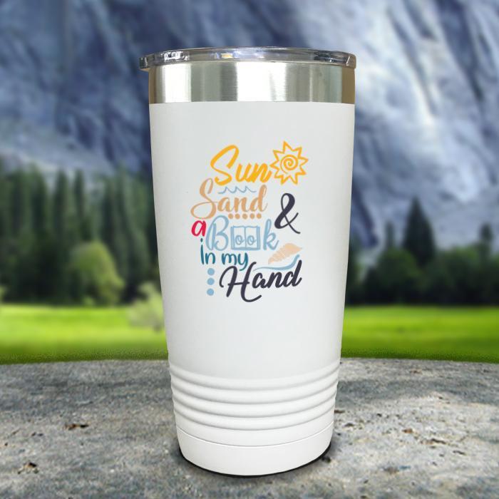 Sun Sand and A Book In My Hand Color Printed Tumblers Tumbler ZLAZER 