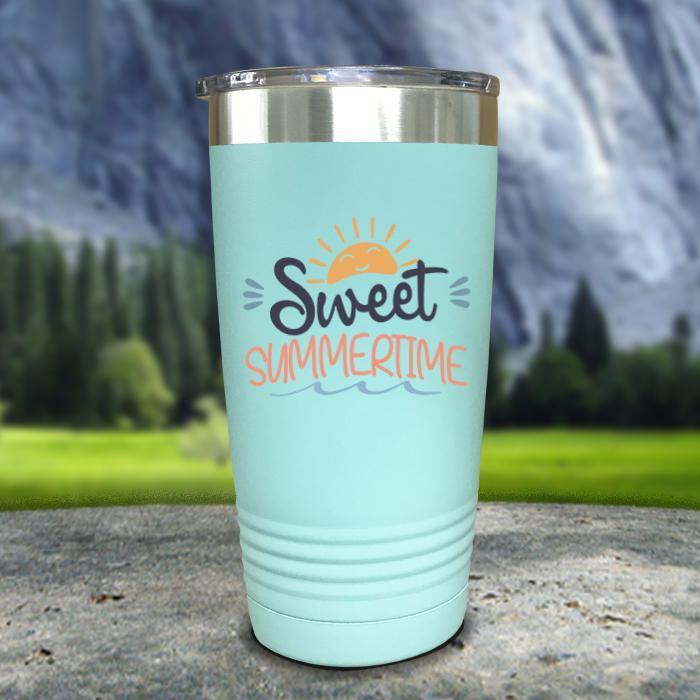 Sweet Summertime Color Printed Tumblers Tumbler ZLAZER 20oz Tumbler Mint 