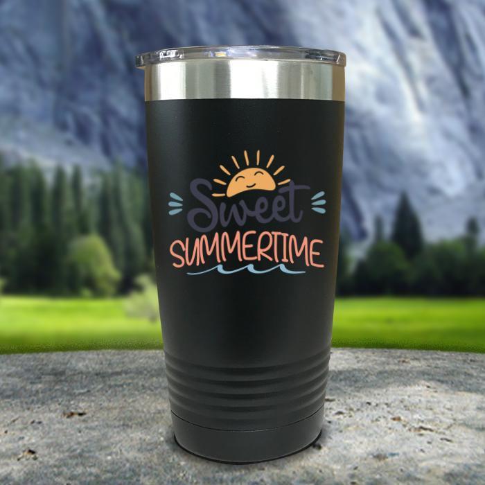 Sweet Summertime Color Printed Tumblers Tumbler ZLAZER 20oz Tumbler Black 