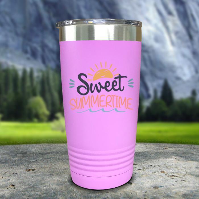 Sweet Summertime Color Printed Tumblers Tumbler ZLAZER 20oz Tumbler Lavender 