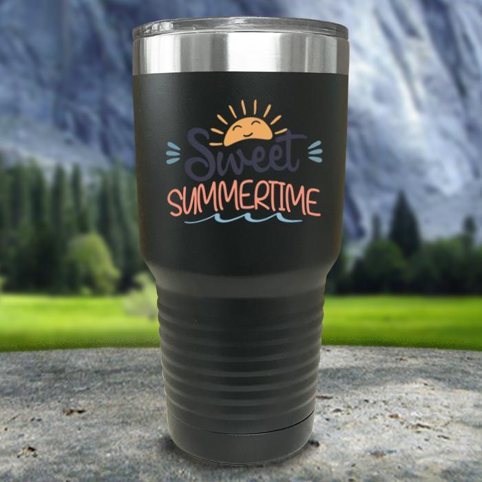 Sweet Summertime Color Printed Tumblers Tumbler ZLAZER 30oz Tumbler Black 