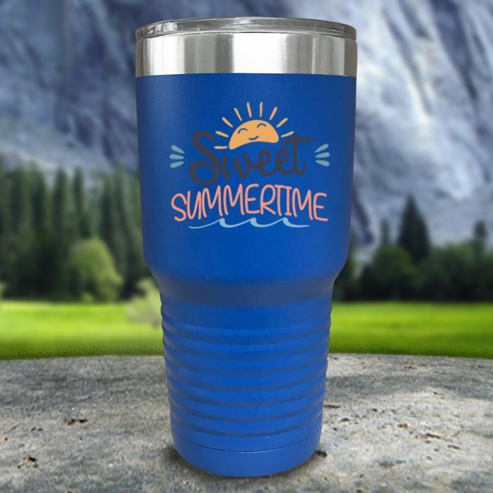 Sweet Summertime Color Printed Tumblers Tumbler ZLAZER 30oz Tumbler Blue 