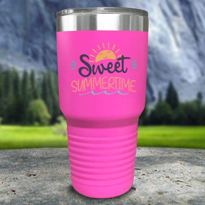 Sweet Summertime Color Printed Tumblers Tumbler ZLAZER 30oz Tumbler Pink 