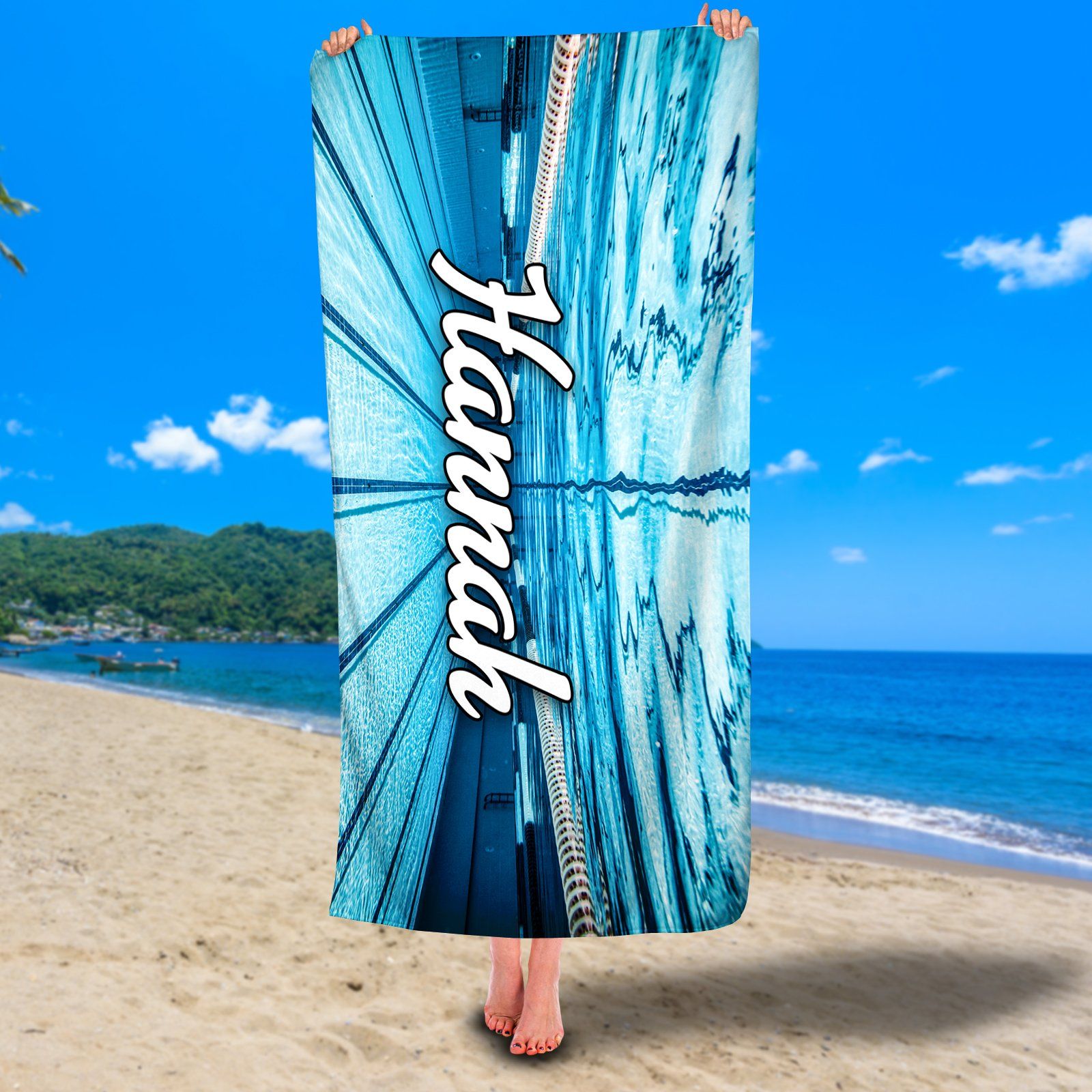 Personalized Competitive Swimming Premium Beach/Pool Towel