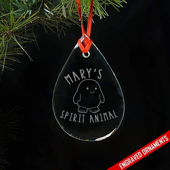 Adipose CUSTOM Engraved Glass Ornament ZLAZER Tear Drop Ornament 