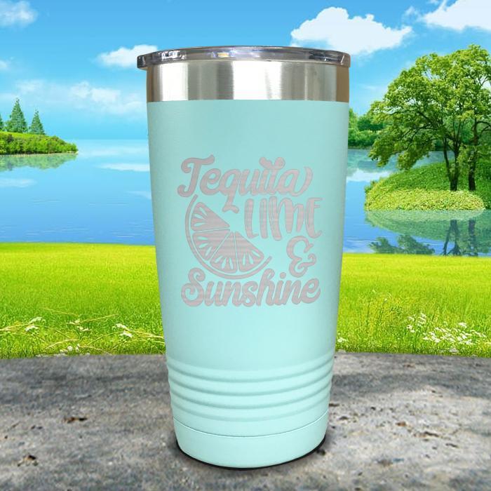 Tequila Lime and Sunshine Engraved Tumbler Tumbler ZLAZER 20oz Tumbler Mint 