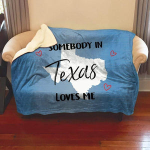 Somebody Loves Me (CUSTOM) Sherpa Blanket Blankets CustomCat Texas 