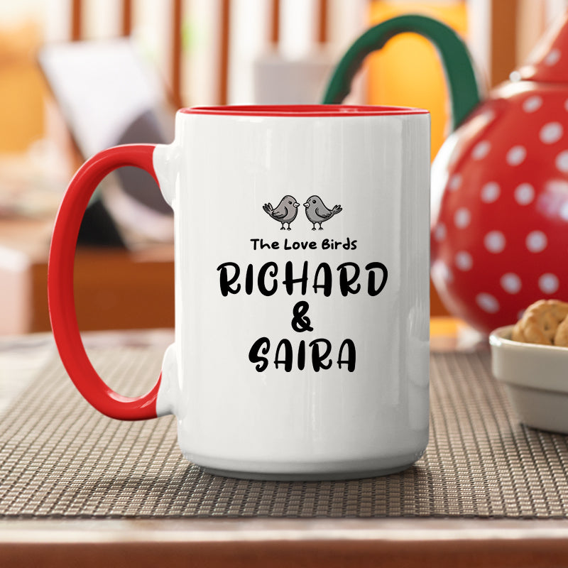 The Love Birds Personalized Accent Mug