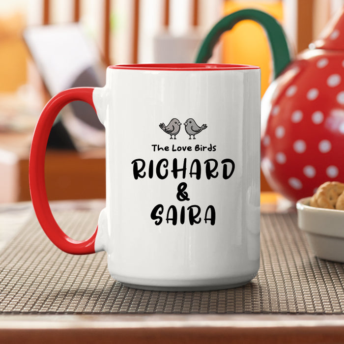 The Love Birds Personalized Accent Mug