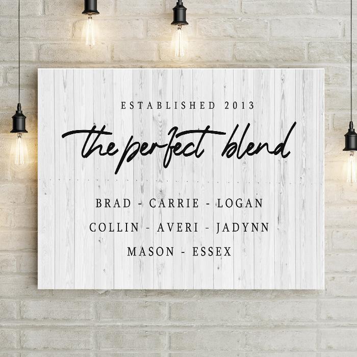 Personalized The Perfect Blend Family Premium Canvas