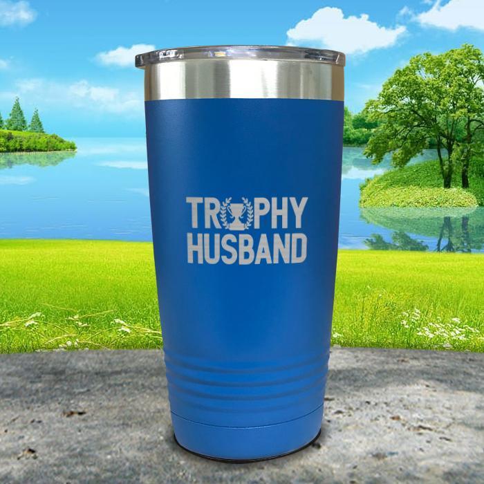 Trophy Husband Engraved Tumbler Tumbler Nocturnal Coatings 20oz Tumbler Blue 