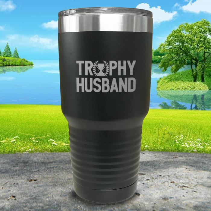 Trophy Husband Engraved Tumbler Tumbler Nocturnal Coatings 30oz Tumbler Black 