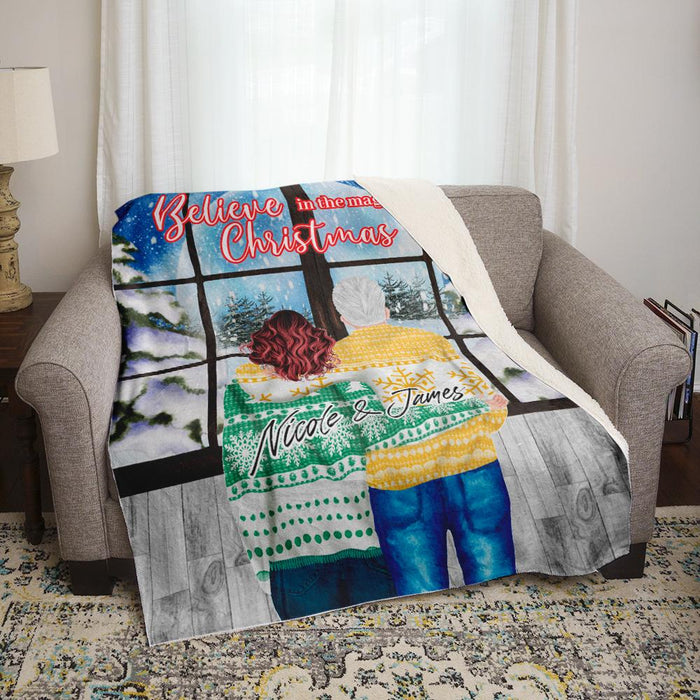 Personalized Blankets - Christmas Couple Xmas Scenery