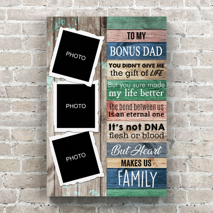 To My Bonus Dad Personalized Premium Canvas