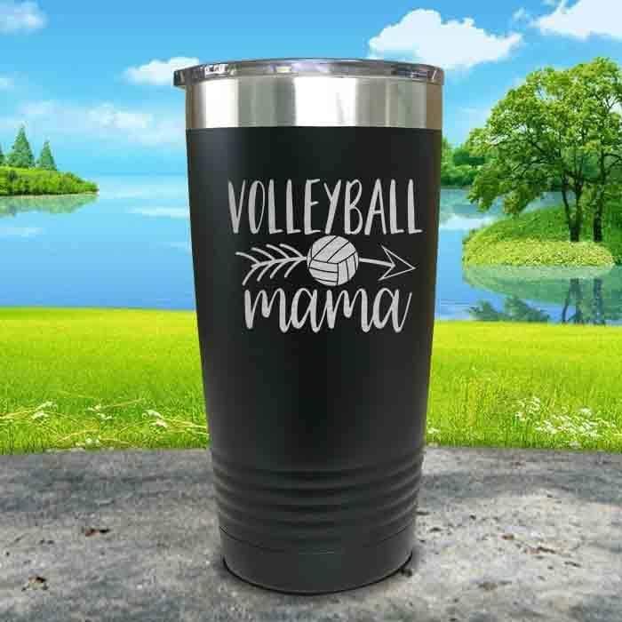 Volleyball Mama Engraved Tumbler Tumbler ZLAZER 20oz Tumbler Black 